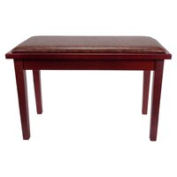 CROWN Duet Piano Stool Deluxe Timber Trim with Storage Compartment in Mahogany