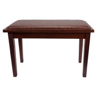 CROWN Duet Piano Stool Deluxe Timber Trim with Storage Compartment in Walnut