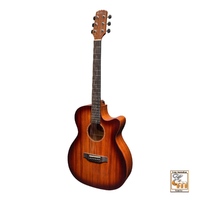 MARTINEZ SOUTHERN STAR 6 6 String Small Body Acoustic/Electric Cutaway Guitar Solid Mahogany Top With Case