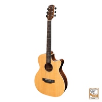 MARTINEZ SOUTHERN STAR 6 6 String Small Body Acoustic/Electric Cutaway Guitar Solid Mahogany Top With Case