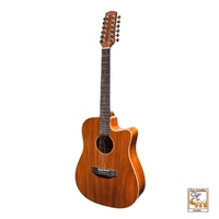 MARTINEZ SOUTHERN STAR 8 12 String Acoustic/Electric Cutaway Guitar Solid Mahogany Top with Case