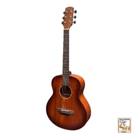 MARTINEZ SOUTHERN STAR 6 6 String Mini Short Scale Acoustic/Electric Guitar Solid Mahogany Top with Case