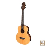 MARTINEZ SOUTHERN STAR 7 6 String Mini Short Scale Acoustic/Electric Guitar Solid Spruce Top with Case
