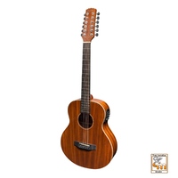 MARTINEZ SOUTHERN STAR 8 12 String Mini Short Scale Acoustic/Electric Guitar Left Hand Solid Mahogany Top W/Case MTT-812L-NGL