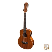 MARTINEZ SOUTHERN STAR 8 12 String Mini Short Scale Acoustic/Electric Guitar Solid Mahogany Top with Case