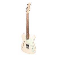 J&D LUTHIERS THINLINE 6 String Tele Style Electric Guitar in Vintage White JD-DTLSH-VWH