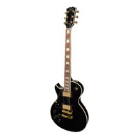 J&D LUTHIERS CUSTOM 6 String Left Hand Les Paul Style Electric Guitar with Mahogany Set Neck in Black JD-DLCL-BLK