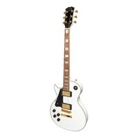 J&D LUTHIERS CUSTOM 6 String Left Hand LP Style Electric Guitar with Mahogany Set Neck in White JD-DLCL-WHT