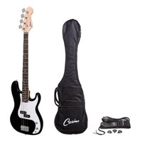 CASINO 4 String Precision Style Bass Guitar with Bag/Strap/Cable and Picks Set in Black