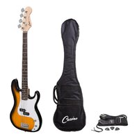 CASINO 4 String Precision Style Bass Guitar with Bag/Strap/Cable and Picks Set in Tobacco Burst