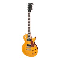 J&D LUTHIERS CUSTOM 6 String Les Paul Style Electric Guitar in Transparent Amber JD-LP2-TA