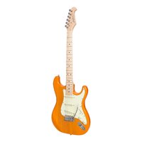 J&D LUTHIERS TRADITIONAL 6 String Strat Style Electric Guitar in Transparent Amber JD-ST11-TA