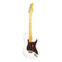 J&D LUTHIERS TRADITIONAL 6 String Strat Style Electric Guitar in White JD-ST21-WHT