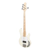 J&D LUTHIERS EM3 4 String Musicman Style Electric Bass Guitar in Vintage White JD-EM3-VWH