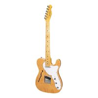 J&D LUTHIERS TL3 6 String Thinline Tele Style Solid Ash Electric Guitar in Natural Gloss JD-TL3-NGL