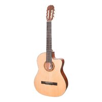 MARTINEZ NATURAL 6 String Classical/Electric Cutaway Guitar Spruce Top in Open Pore MNCC-15-SOP