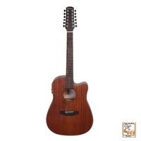 MARTINEZ NATURAL 12 String Acoustic/Electric Guitar Mahogany Top