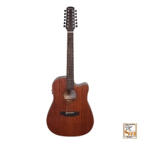 MARTINEZ NATURAL 12 String Acoustic/Electric Guitar Mahogany Top MNDC-1512-MOP
