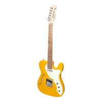 J&D LUTHIERS THINLINE 6 String Tele Style Semi Hollow Electric Guitar in Butterscotch JD-DTLSH-BTS