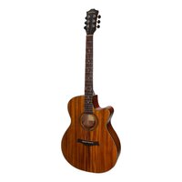SANCHEZ 6 String Small Body Acoustic/Electric Cutaway Guitar with Laminate Koa Top, Back and Sides