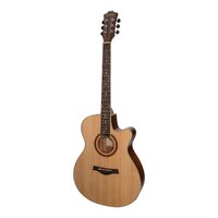 SANCHEZ 6 String Small Body Acoustic/Electric Cutaway Guitar with Laminate Spruce Top, Laminate Rosewood Back and Sides