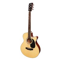 SAGA 700 6 String Acoustic/Electric Small Body Cutaway Guitar with Solid Spruce Top in Natural Satin SA700C