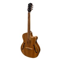 MARTINEZ 6 String Jazz Hybrid Small Body Acoustic Cutaway Guitar in Jati-Teakwood MJH-3C-JTK