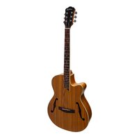 MARTINEZ 6 String Jazz Hybrid Small Body Acoustic Cutaway Guitar in Koa MJH-3C-KOA