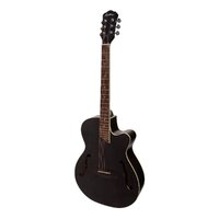 MARTINEZ 6 String Jazz Hybrid Small Body Acoustic/Electric Cutaway Guitar in Black