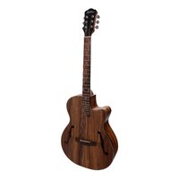 MARTINEZ 6 String Jazz Hybrid Small Body Acoustic Cutaway Guitar in Rosewood MJH-3C-RWD
