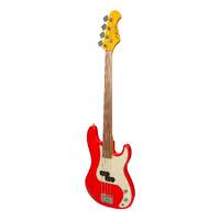 J&D LUTHIERS JD-PB63F 4 String Precision Style Fretless Electric Bass Guitar in Red JD-PB63F-RED
