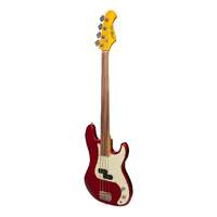 J&D LUTHIERS JD-PB63F 4 String 60's Precision Style Fretless Electric Bass Guitar in Crimson JD-PB63F-CRMSN