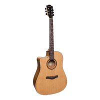 SANCHEZ SDC-18L 6 String Left Hand Acoustic/Electric Cutaway Guitar with Laminate Spruce Top SDC-18L-SA