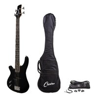 CASINO 24 SERIES Left Hand 4 String Tune Style Electric Bass Guitar Set in Black