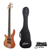 CASINO 24 SERIES Left Handed 4 String  Mahogany Tune-Style Electric Bass Guitar with Bag/Strap/Cable and Picks Set in Natural Gloss
