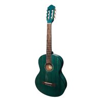 MARTINEZ 3/4 Size Slim Jim Classical Guitar Only with Built-in Tuner Teal Green