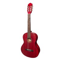 MARTINEZ 3/4 Size Slim Jim Classical Guitar Only with Built-in Tuner Strawberry Pink