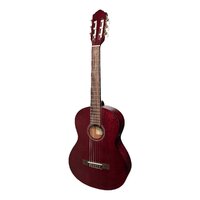 MARTINEZ 3/4 Size Slim Jim Classical Guitar Only with Built-in Tuner Red