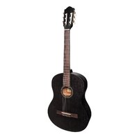 MARTINEZ 4/4 Size Slim Jim Classical Guitar Only with Built-in Tuner Black