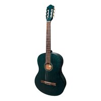 MARTINEZ 4/4 Size Slim Jim Classical Guitar Only with Built-in Tuner Blue