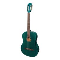 MARTINEZ 4/4 Size Slim Jim Classical Guitar Only with Built-in Tuner Teal Green