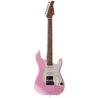 MOOER GTRS-S801 INTELLIGENT 6 String Electric Guitar with Roasted Maple Fretboard and Gig Bag in Pink