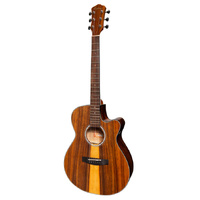 MARTINEZ MFC-51G-TK FOLK SIZE ACOUSTIC/ELECTRIC CUTAWAY GTR GLOSS TEAKWOOD
