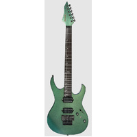 MOOER MMT100FR-AURGRN DOUBLE CUTAWAY ELECTRIC GTR H/H AURORA GREEN FLOYD ROSE
