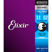 ELIXIR POLYWEB 11/52 Acoustic String Set 80/20 Bronze Light E11025