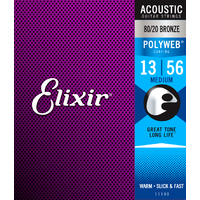 ELIXIR POLYWEB 13/56 Acoustic String Set  80/20 Bronze Medium E11100