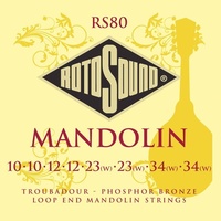 ROTOSOUND RS80 TROUBADOUR Mandolin String Set 10-34 Phosphor Bronze Loop End