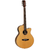 TANGLEWOOD JAVA 6 String Super Folk Acoustic/Electric Guitar with Cutaway in Natural