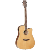 TANGLEWOOD WINTERLEAF 6 String Dreadnought/Electric Cutaway Guitar in Natural Satin