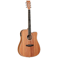 TANGLEWOOD UNION 6 String Dreadnought/Electric Cutaway Guitar in Natural Satin